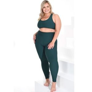 BootyByBrabants Croco Skin Curvy Leggings -Emerald